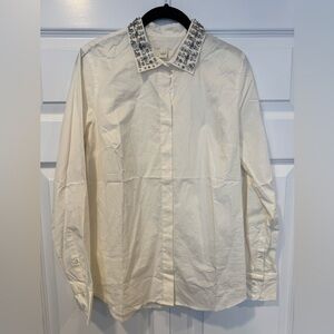 J. Crew Button-down Shirt with Embellished Collar